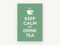 Calm Green Tea Break, kitchen canvas wall art print, front view