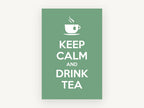 Calm Green Tea Break, kitchen canvas wall art print, front view