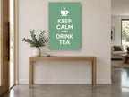 Calm Green Tea Break kitchen canvas print on the wall of a entry hall