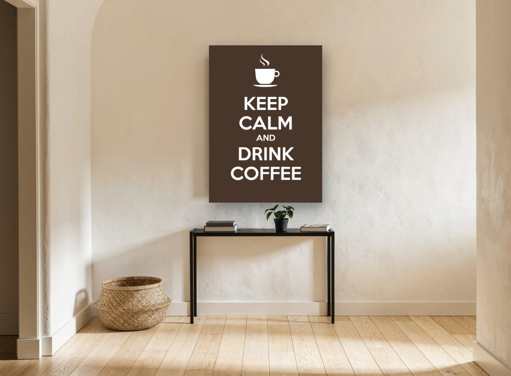 Calm Coffee Break kitchen canvas print on the wall of a hallway