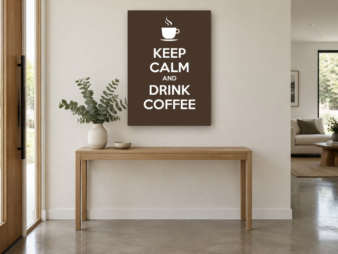 Calm Coffee Break kitchen canvas print on the wall of a entry hall