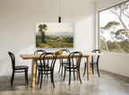 Valley Railway Vista landscape canvas print on the wall of a dining room