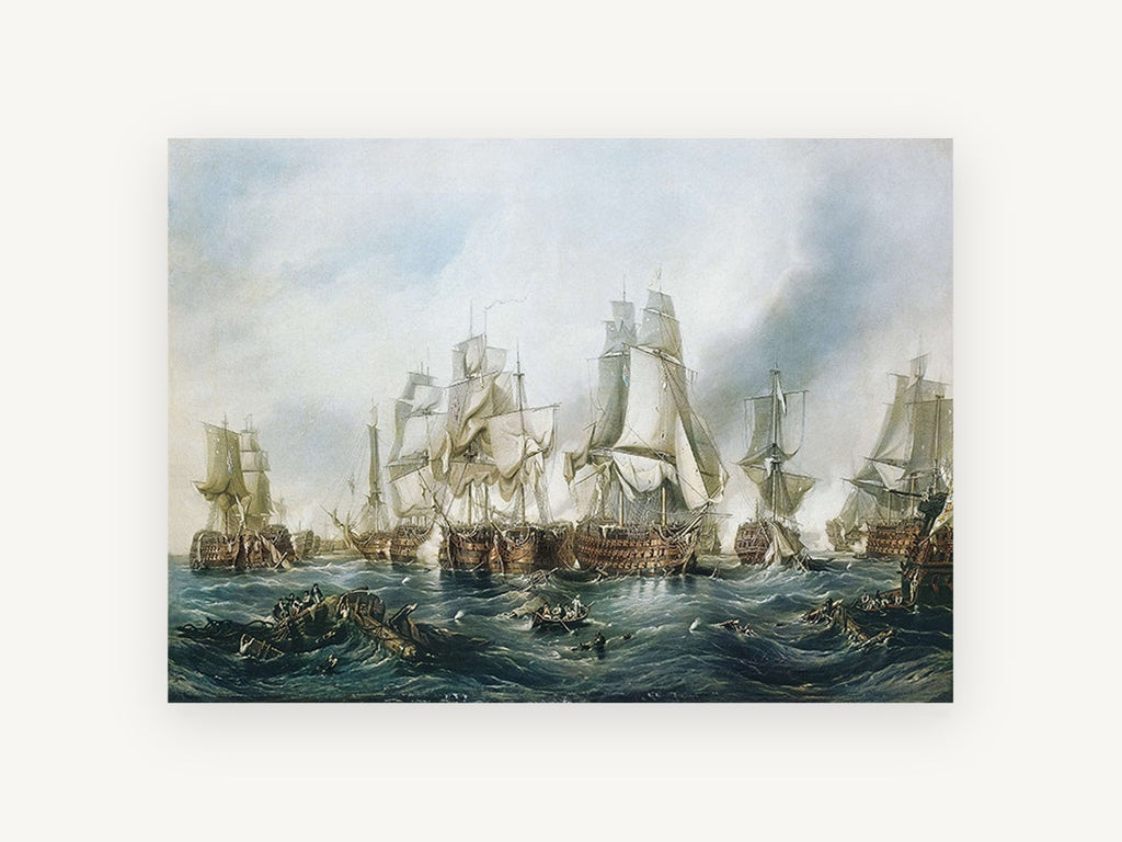 Smoke Over Rough Seas, coastal canvas wall art print, front view