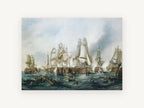 Smoke Over Rough Seas, coastal canvas wall art print, front view