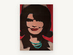 Pop Art Pearls Portrait, vintage canvas wall art print, front view
