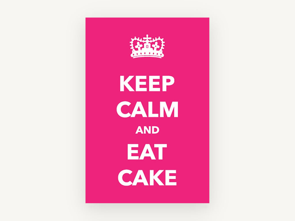 Pink Cake Crown Slogan, kitchen canvas wall art print, front view