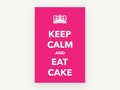 Pink Cake Crown Slogan, kitchen canvas wall art print, front view