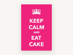Pink Cake Crown Slogan, kitchen canvas wall art print, front view
