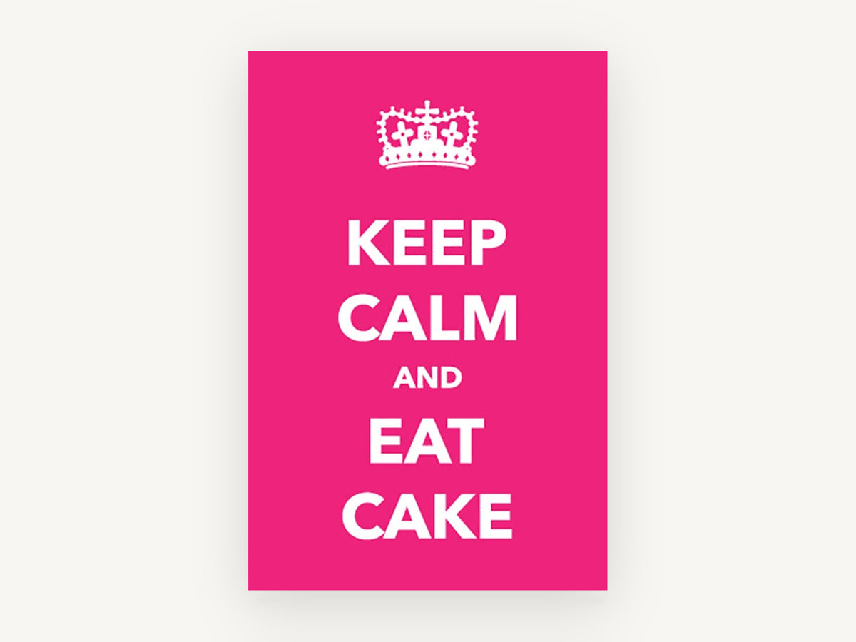 Pink Cake Crown Slogan, kitchen canvas wall art print, front view