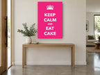 Pink Cake Crown Slogan kitchen canvas print on the wall of a entry hall