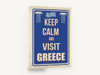 Keep Calm Greece, retro keep calm visit greece poster, stretched canvas wall art print ready to hang