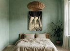 Sepia Brooklyn Bridge Archways city canvas print on the wall of a bedroom