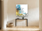 Compass and Sailing Ship vintage canvas print on the wall of a hallway