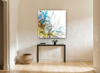 Compass and Tall Ship vintage canvas print on the wall of a hallway