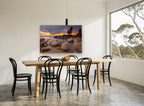 Boulder Cove Afterglow landscape canvas print on the wall of a dining room