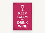 Calm Wine Glass Poster, kitchen canvas wall art print, front view