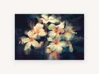 Frangipani Glow at Dusk, floral canvas wall art print, front view