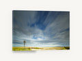 Windmill Under Streaking Sky, windmill long exposure sky photograph, landscape canvas wall art print ready to hang