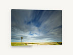 Windmill Under Streaking Sky, windmill long exposure sky photograph, landscape canvas wall art print ready to hang