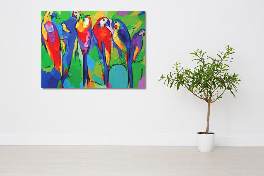 Colorful Birds on the wall