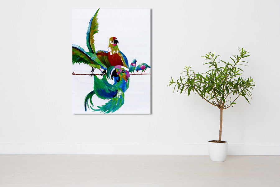 Playful Birds on the wall
