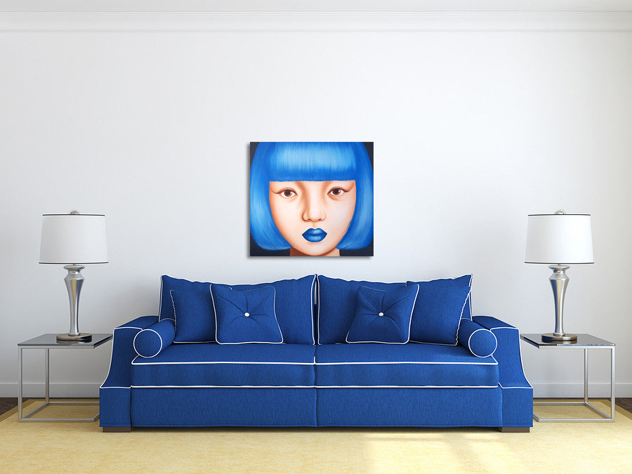Blue Damsel on the wall