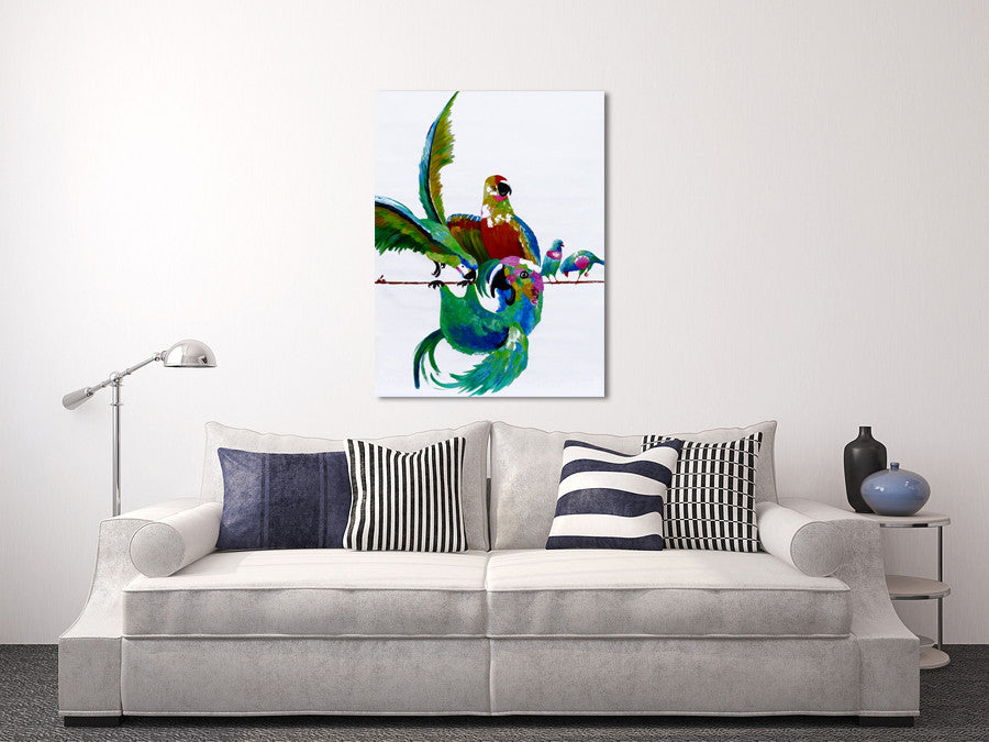 Playful Birds on the wall