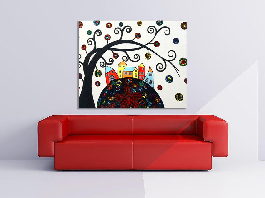 Happy Village on the wall