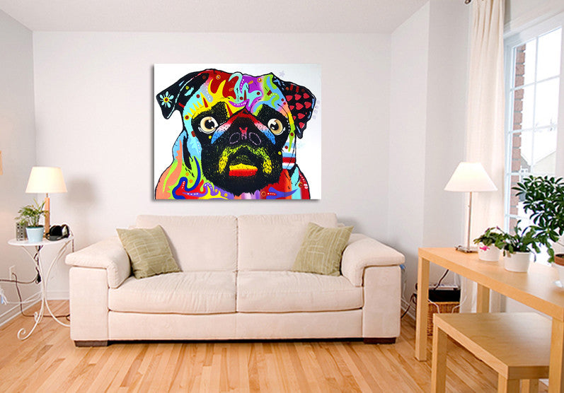 Pug on the wall