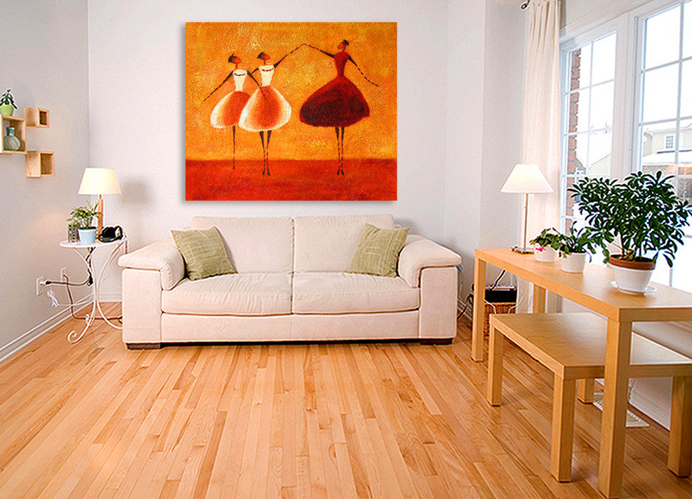 Three Ballerinas Two on the wall