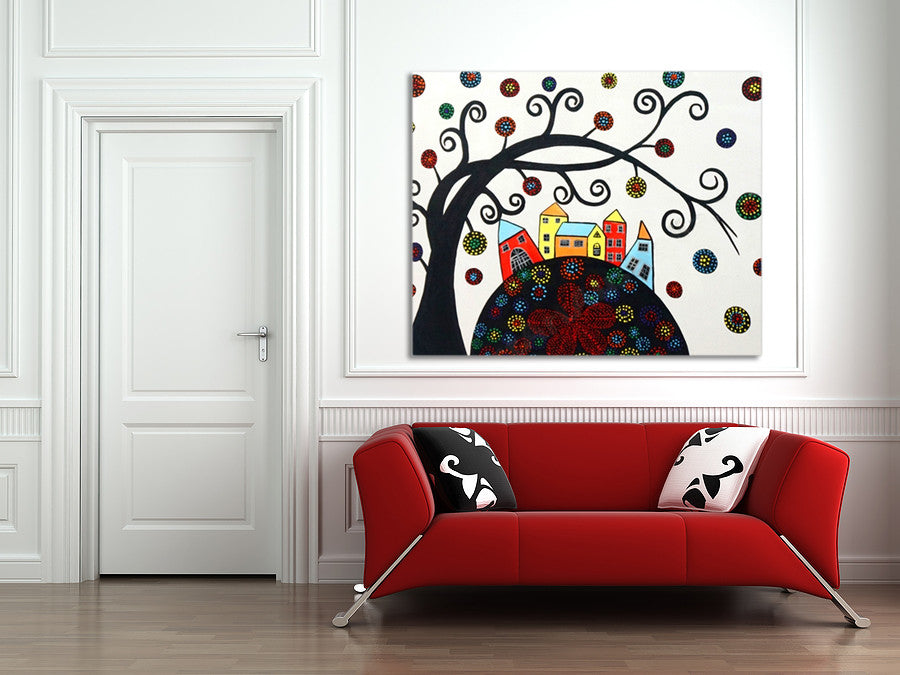 Happy Village on the wall