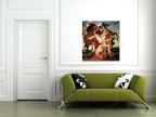 The Rape of the Daughters of Leucippus on the wall