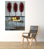 Three Red Trees on the wall