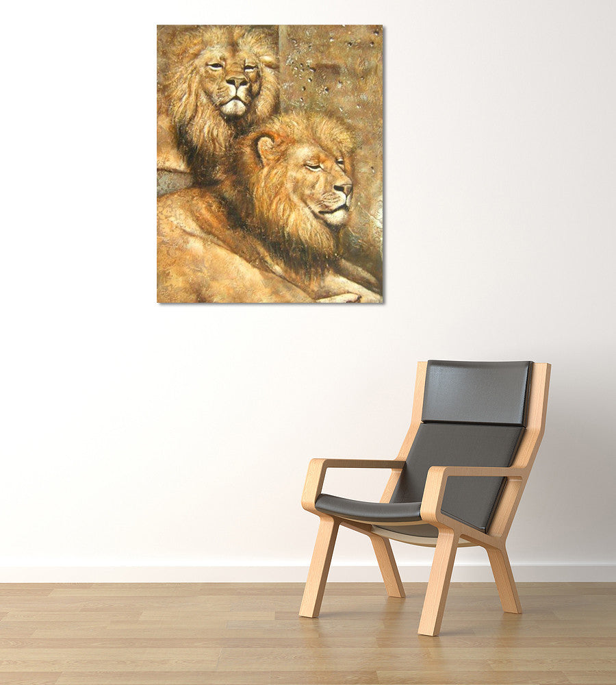Panthera Leo on the wall