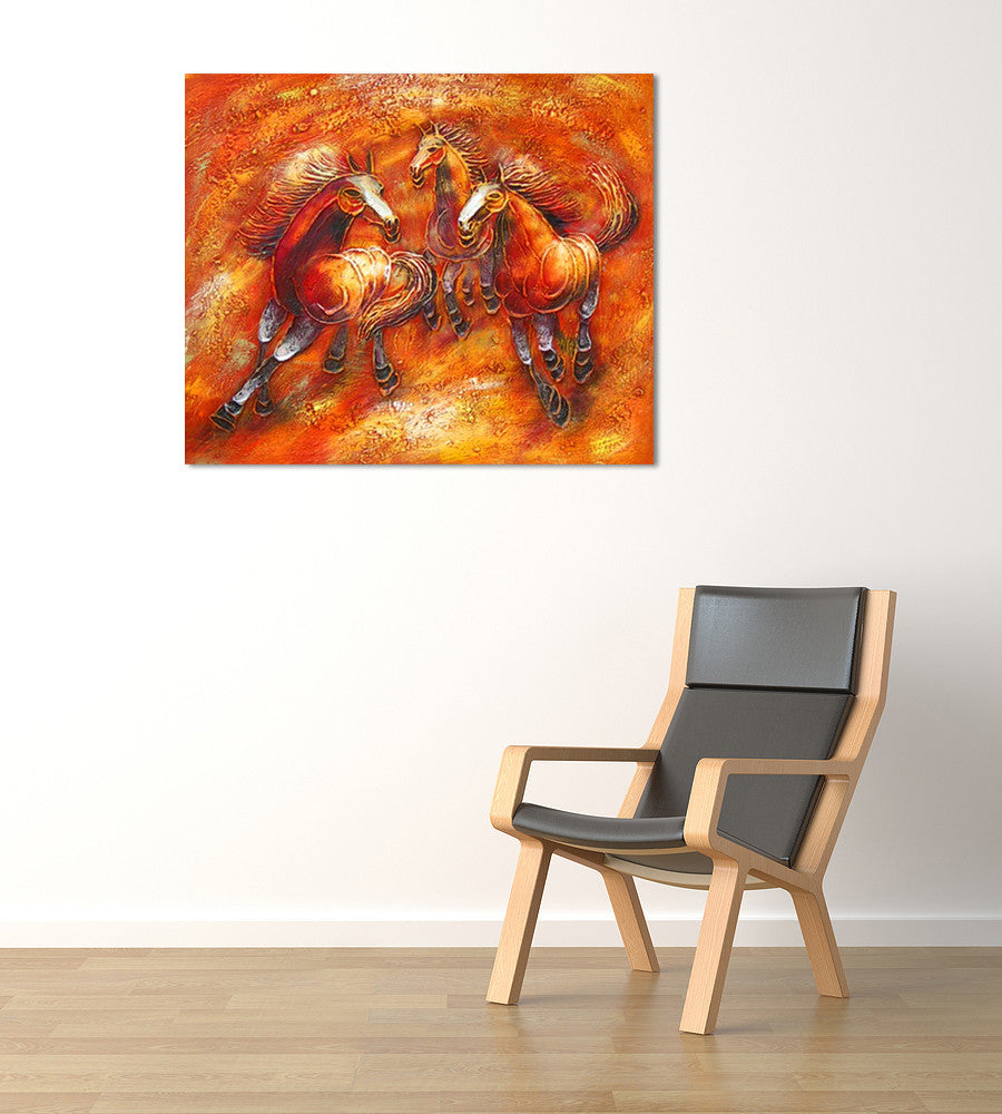 Golden Stallions on the wall