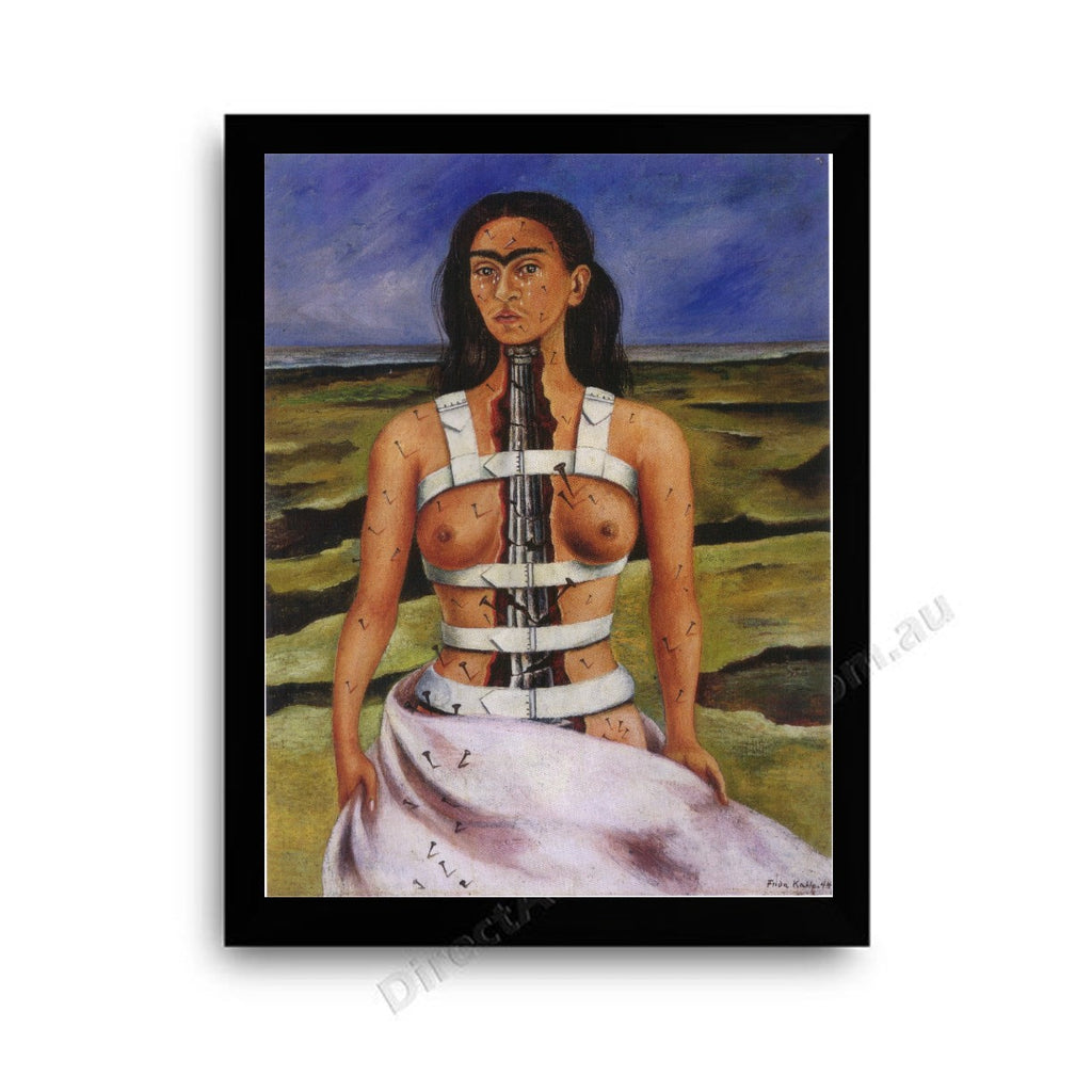 The Broken Column Modern Flat Black Frame