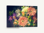 Dusk Gerbera Bouquet, gerbera bouquet impressionist floral painting, floral canvas wall art print ready to hang