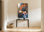 Autumn Park Stroll landscape canvas print on the wall of a hallway