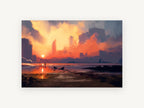 Skyline Beyond the Shore, coastal canvas wall art print, front view