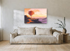 Ember Tree Ridge landscape canvas print on the wall of a living room