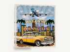 Welcome to Los Angeles, retro los angeles travel poster, stretched canvas wall art print ready to hang