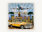 Welcome to Los Angeles, vintage canvas wall art print, front view