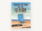 Rail to the Seaside, vintage canvas wall art print, front view