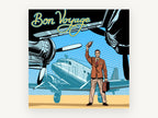 Bon Voyage Departure, vintage canvas wall art print, front view