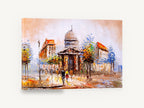 Parisian Dome Boulevard, paris street scene impressionist canvas art, city canvas wall art print ready to hang