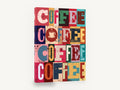 Coffee Block Letters, coffee typography retro grunge kitchen, kitchen canvas wall art print ready to hang