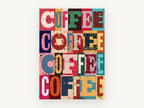 Coffee Block Letters, kitchen canvas wall art print, front view