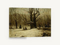 Snowbound Old Oak, winter forest oak snow painting, landscape canvas wall art print ready to hang