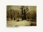 Snowbound Old Oak, winter forest oak snow painting, landscape canvas wall art print ready to hang
