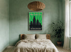 Green Rays New York city canvas print on the wall of a bedroom